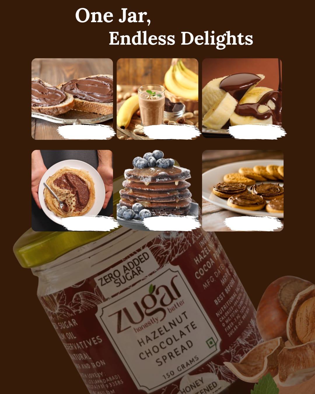 Hazelnut Chocolate Spread sweetened with Honey