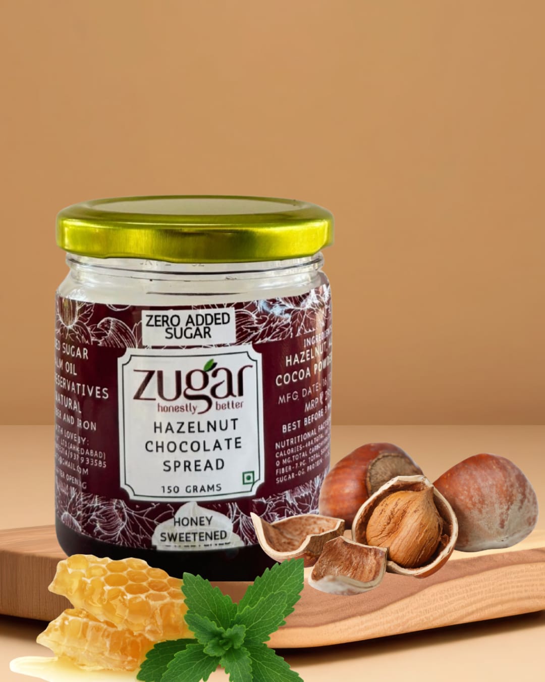 Hazelnut Chocolate Spread sweetened with Honey