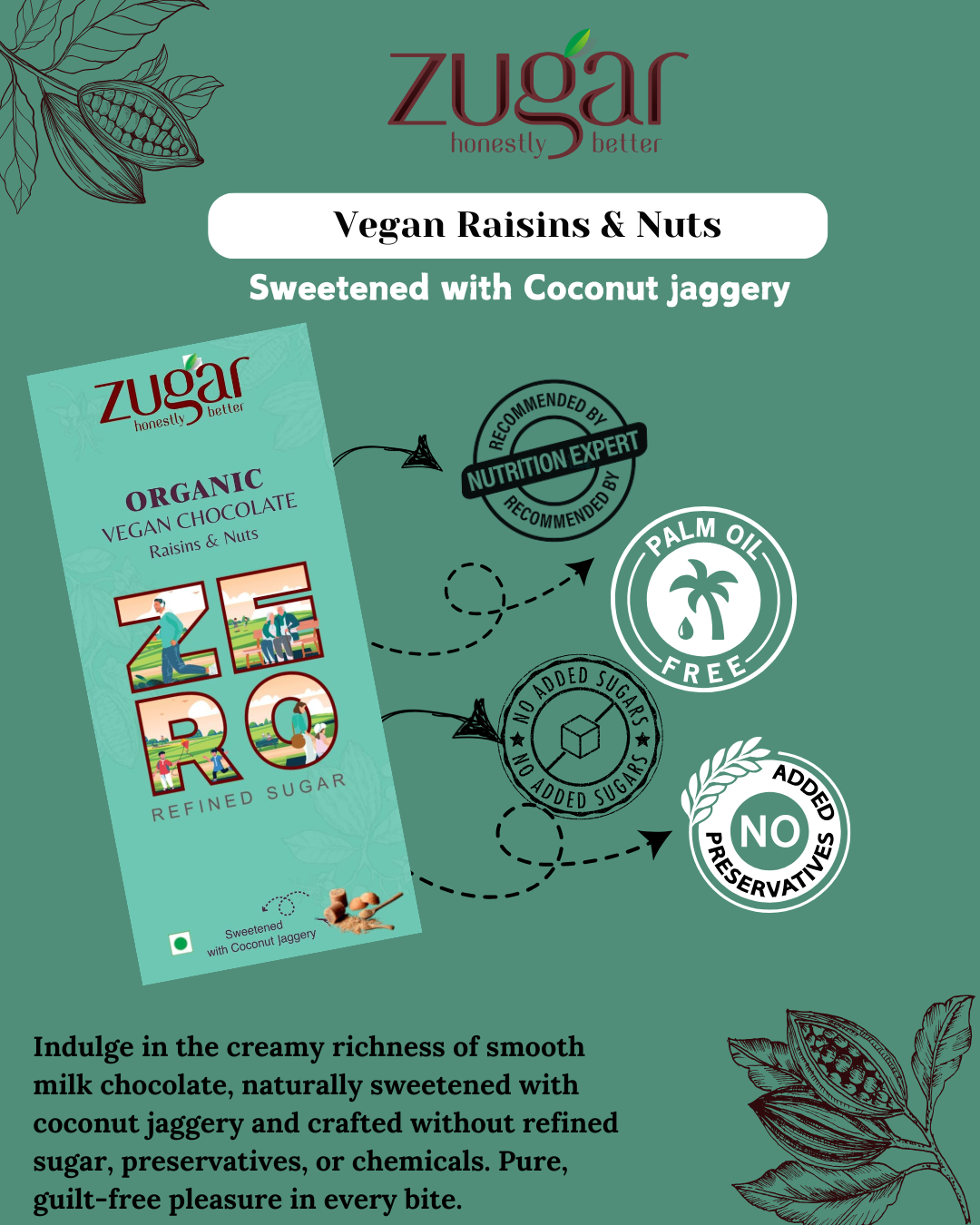 Organic Vegan Chocolate- Raisins & Nuts