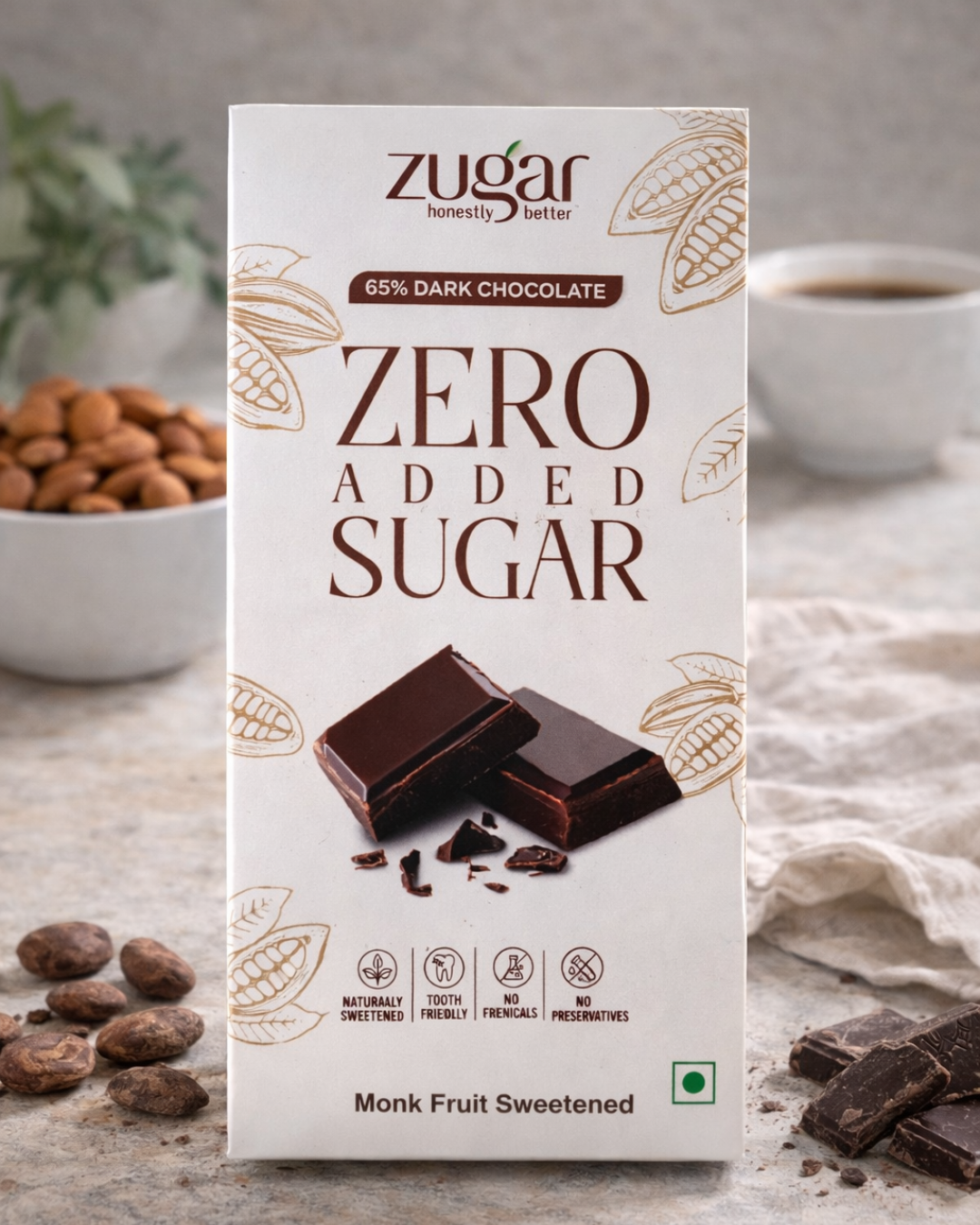 65% Dark Chocolate 50gm- Contains Monk fruit