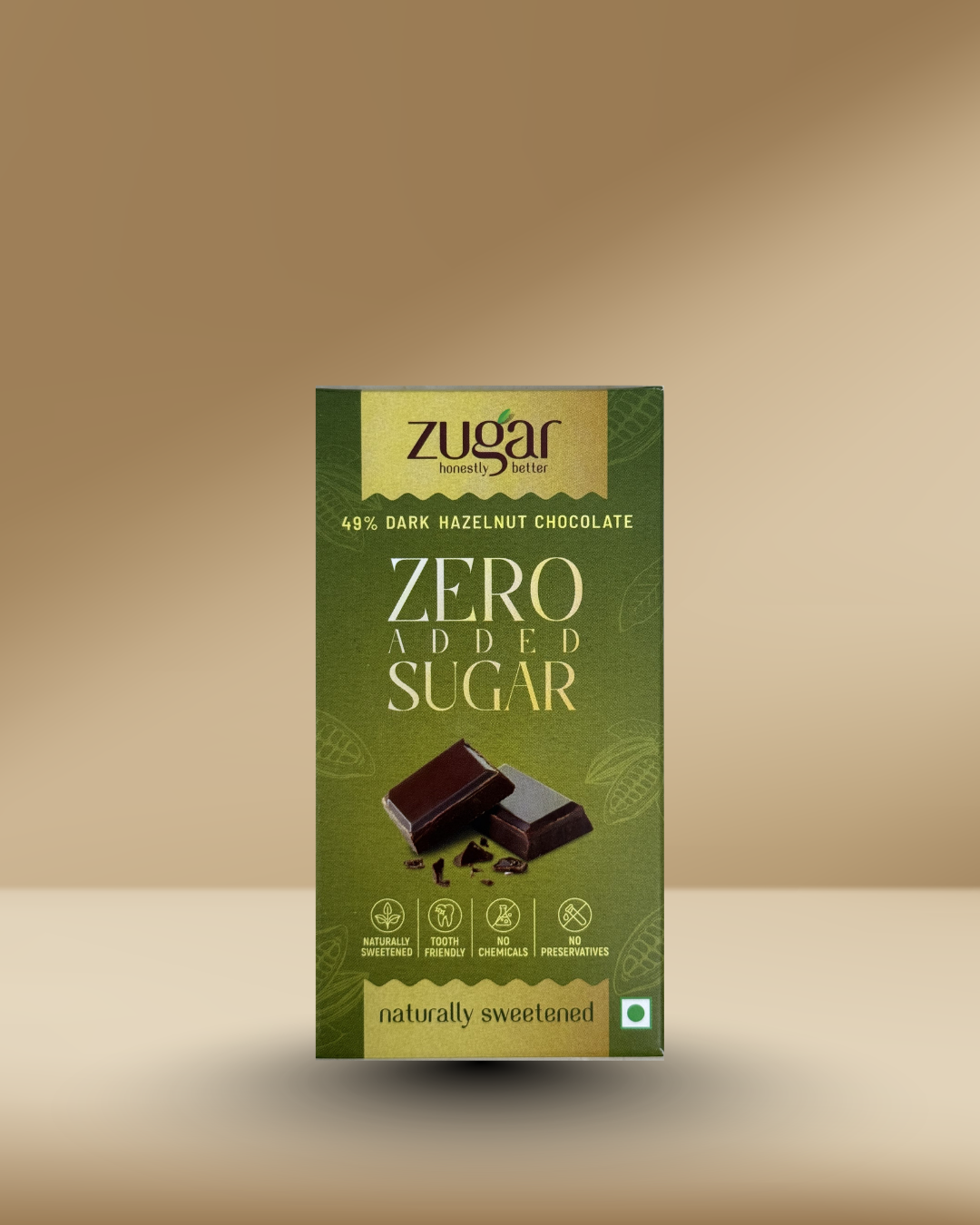 49% Hazelnut Dark Chocolate 20gm- Contains Monk Fruit