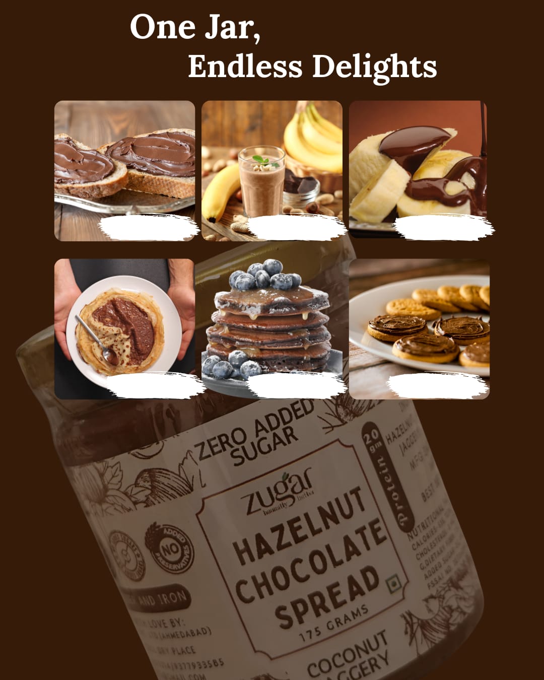 Hazelnut Chocolate Spread sweetened with Coconut Jaggery